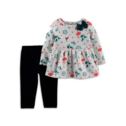 Child of Mine by Carter's Baby Girl Floral Fleece Top & Pant, 2pc Outfit Set