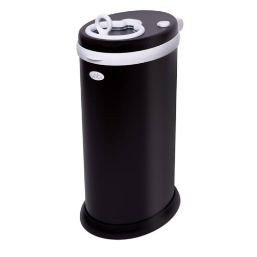 Ubbi Steel Diaper Pail, Odor Locking, No Special Bag Required, Award-Winning, Registry Must-Have, Matte Black