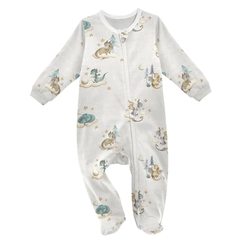 vvfelixl Flying Corgi Dog Baby Sleepers For Girl Boys Newborn Baby Play One-Piece Footies For 0-24 Months White