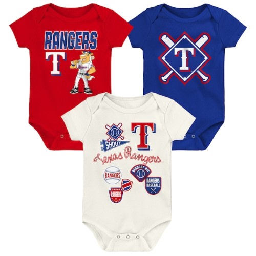 Newborn Texas Rangers Outerstuff Home Plate 3-Piece Creeper Set
