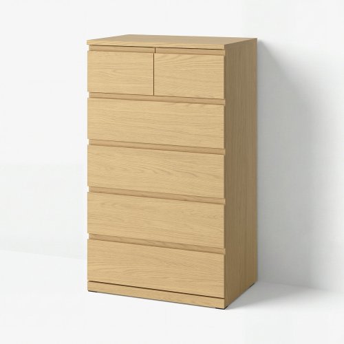 STORKLINTA 6-drawer dresser - oak effect/anchor/unlock function 27 1/2x18 7/8x47 1/4 "