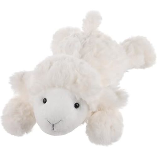 Apricot Lamb Lying Lamb Plush Stuffed Animals for Kids, Soft Cute Plushies Sheep Toys for Baby Girl and Boy, Fluffy Lying Lamb White