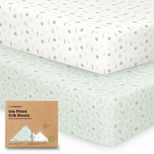 KeaBabies 2pk Isla Fitted Crib Sheets for Boys, Girls, Baby Crib Sheet, Fits Standard Nursery Crib Mattresses (KeaSafari)