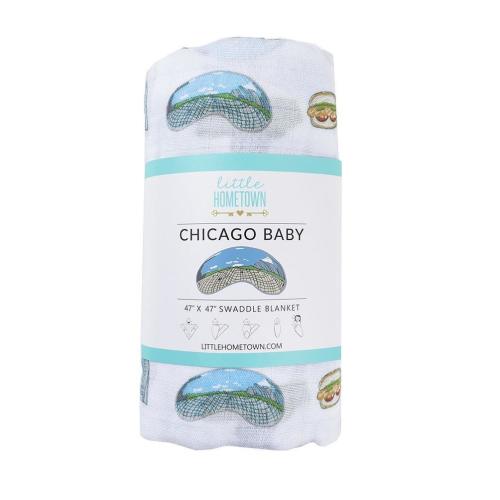 Chicago Baby Muslin Swaddle Blanket Perfect Baby Shower Essential