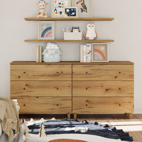 Corrigan Studio® 71"W Kids Dresser With 6 Drawers For Children's Room, 2-In-1 Dresser For Bedroom | Wayfair