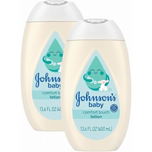 Johnson's Baby Lotion, CottonTouch, 13.6 fl. oz, Pack of 2 | For Newborns | Hypoallergenic | With Real Cotton | Paraben-Free