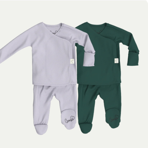 Baby Bundle Footie - Hush Sky + Ever Babe – Bonsie Skin to Skin Babywear