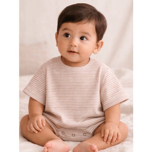 Tan Stripe / Ribbed T-Shirt Bubble