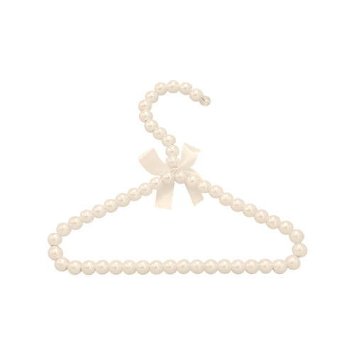 Tarmeek Hangers with Pearls & Bow, 1 Pack Baby Hangers Metal Reinforced for Kids & Pet Clothes, Elegant Gift & Photo Prop Decorative Clothes Hanger