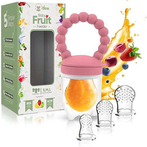 O’doe Silicone Baby Popsicle Molds & Baby Food Feeder Breastmilk Popsicle Molds for Teething Relief, BPA Free (Pink)