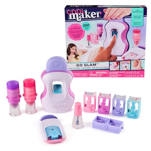 Cool Maker, GO Glam Studio Nail Kit, Style 200 Nails, 4 Designs, 2 Polish Applicators & Mask (Packaging May Vary), Arts and Crafts for Ages 7 and up