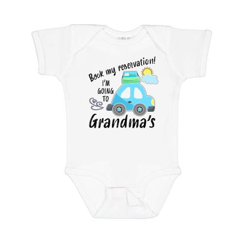 Inktastic Book My Reservation I'm Going to Grandma's Boys or Girls Baby Bodysuit