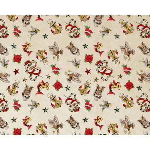 Tattoo Changing Pad Cover | Old School Traditional American Tattoo Nursery Theme