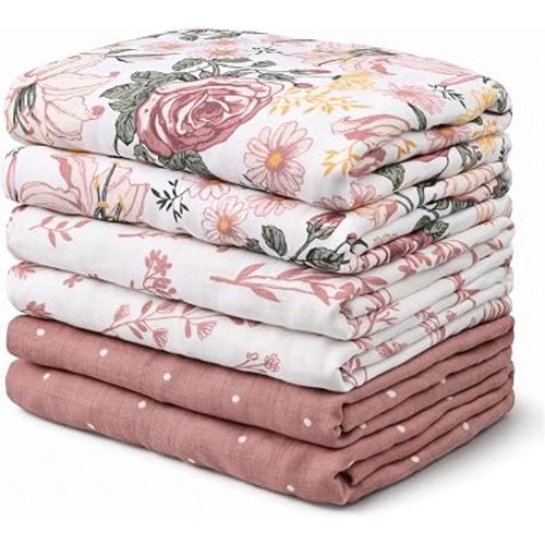GLLQUEN BABY Muslin Swaddle Blankets Girl Receiving Blankets for Newborn