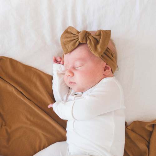 Knit Headband Bow - Camel