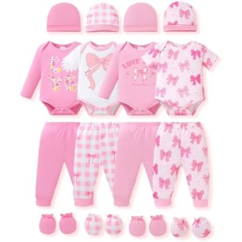 Newborn Baby Boy Girl Clothes Unisex Preemie Infant Must Have Pants Set Outfits 0-18 Months 20 Pcs Essentials Gift