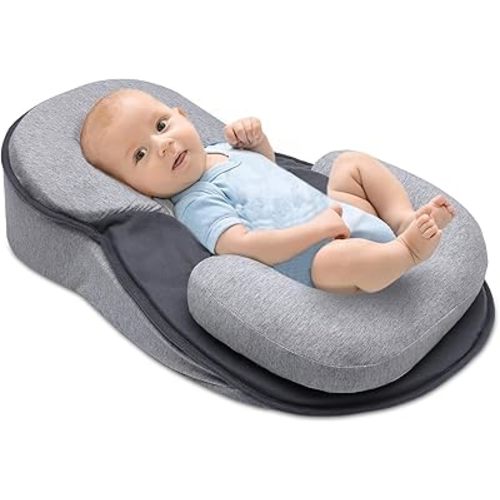Baby Feeding Support Wedge Pillow, Infant Nursing Cushion with Gentle Incline for Bottle Feeding and Tummy Time, Portable Lounger Support