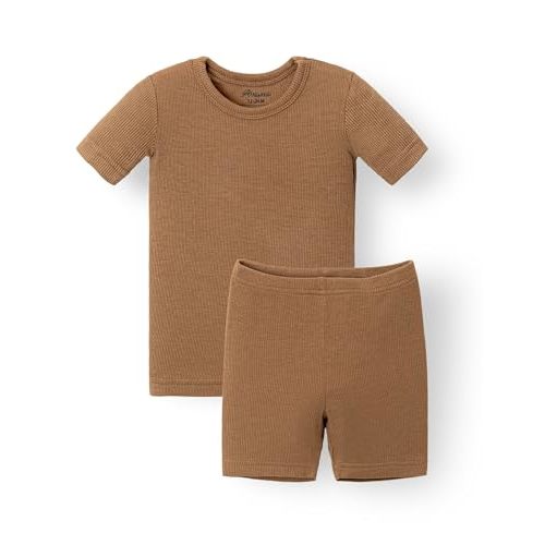 AVAUMA Toddler Short Pajamas Set Baby Boys Girls Kids Snug fit Ribbed Sleepwear pjs for Daily Life Style