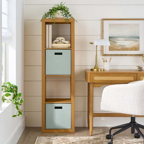 Better Homes & Gardens 4 Cube Vertical Storage Organizer, Light Honey