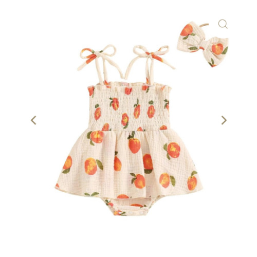 Peachy Keen Onesie Dress & Bow – The Ollie Bee