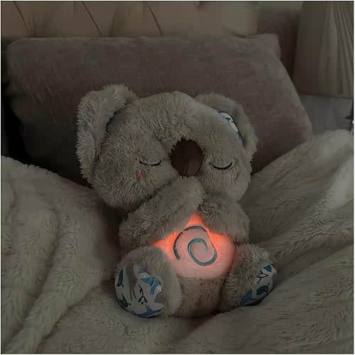 The Relief Koala Sleeping Plush Breathing, Koala Breathing Stuffed Animal Evoraco Soothing Evora Anxiety Relief Koalas Calm Sleeping Buddy Mush Plush with Heartbeat (1PC)