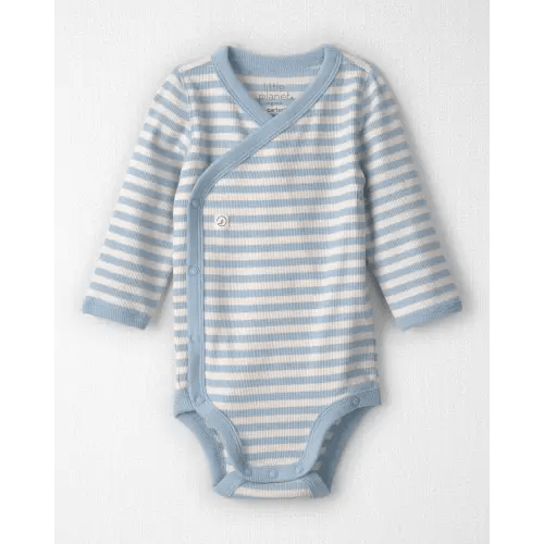Baby Organic Cotton Wrap Bodysuit in Stripes - Little Planet | Carter's