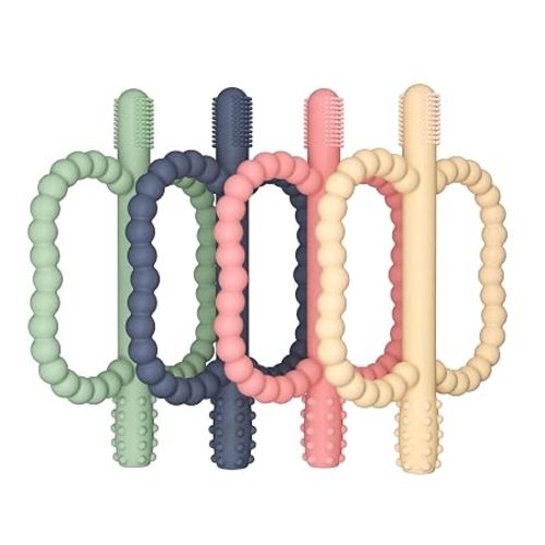 Baby Silicone Teething Toys, Teether Sticks for Babies,3-36 Months