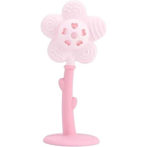Lily The Flower Baby Rattle Toy | 2-in-1 Silicone Rattle & Teether | Infant Sensory Toy for 0-6 Months | BPA-Free & Safe (Pink)