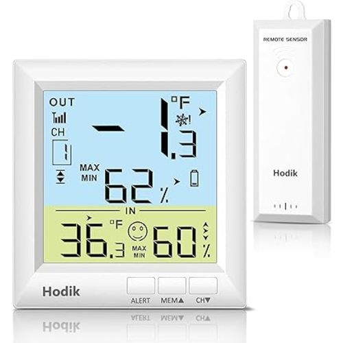 Wireless Freezer Thermometer with Alarm Refrigerator Thermometer, Fridge Freezer Alarm Thermometer Digital with 3 Adjustable Backlight and 330FT Remote Range for Kitchen Home Restaurant (One Sensor)