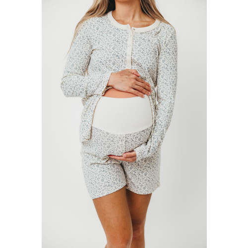 Rori Maternity Pajama Set in Ivory - Bump Friendly
