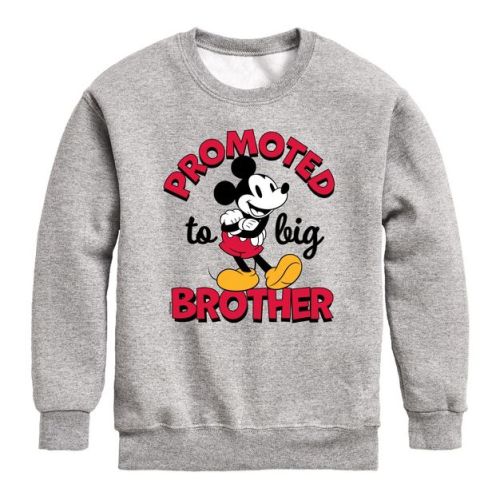 Boys' - Disney - Mickey Promoted to Big Brother Graphic Long Sleeve Fleece Sweatshirt