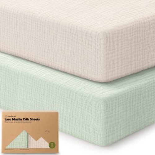 KeaBabies Lyra Muslin Crib Sheets for Boys, Girls, 2pk 52x28 Cotton Baby Crib Mattress Sheets Fitted, Soft, Breathable