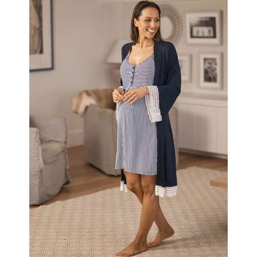 Grace Maternity & Nursing Nightgown, Robe, and Blanket Set
