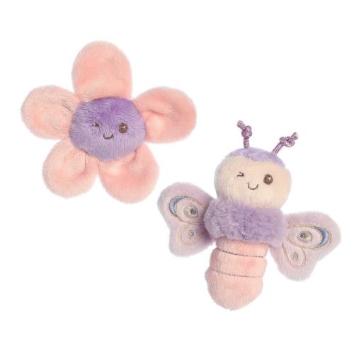 ebba Mini Flutterfly Rattle & Crinkle Set Flutterflies Playful Baby Stuffed Animal Purple 4.5"