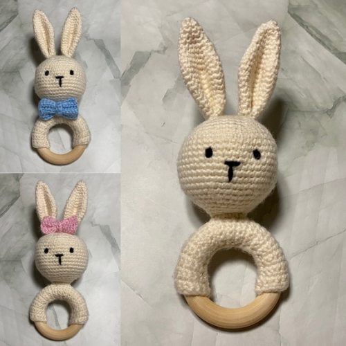 Bunny Rabbit Amigurumi Baby Rattle - Etsy