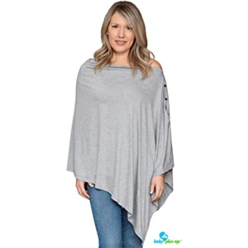 Nursing Cover for Breastfeeding - Multi Use - Nursing Blanket – Poncho Style with Buttons - Stretchy Baby Car Seat Canopy - Nursing Cover Scarf