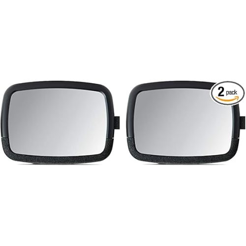 Munchkin Baby Car Mirror for Rear Facing Car Seats, Pivot 360 Baby in-Sight Adjustable Auto Mirror, Black, 2 Pack