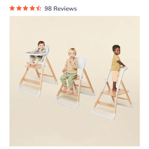 Ergobaby 3-In-1 Evolve High Chair: Natural Wood