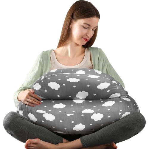 Visuachi Nursing Pillow for Breastfeeding, Breastfeeding Pillows for Support, Adjustable Waist Strap,Removable Cotton Cover