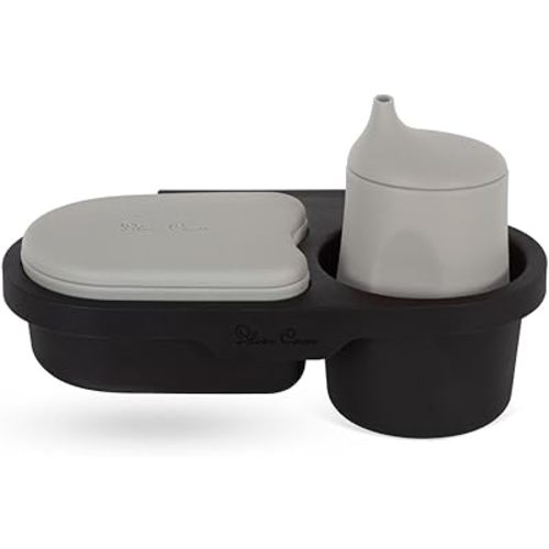 Silver Cross | Pram Snack Tray | Pram Accessories | Beaker & Snack Pot | Silcone | Clip On Snack Tray