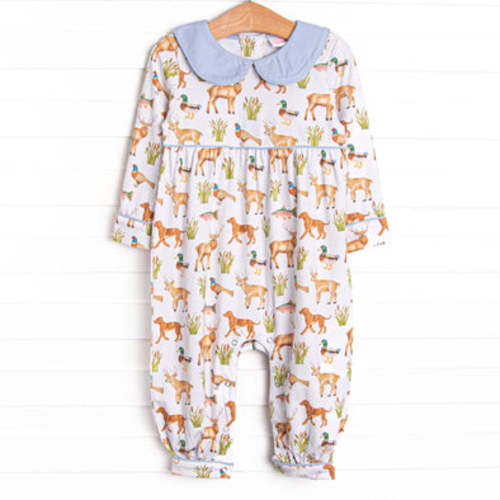 Hunting Club Romper, Blue – Stitchy Fish