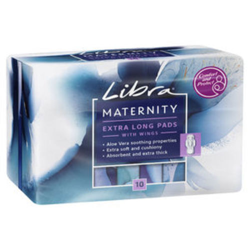 Libra Maternity Extra Long With Wings Pads | 10 pack