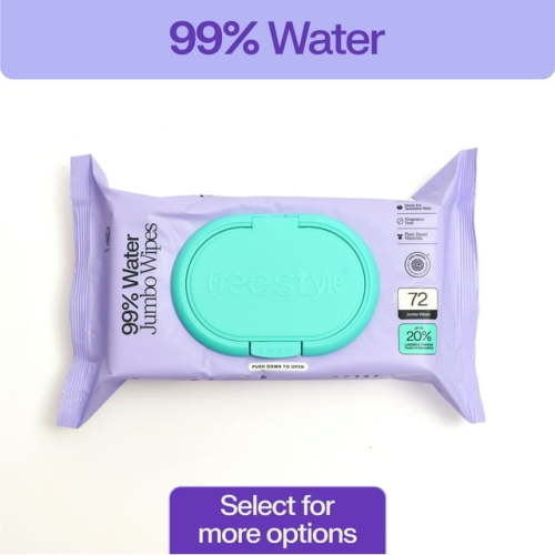 Freestyle Soft Jumbo Baby Wipes for Sensitive Skin, Unscented, 1 Flip-Top Pack, 72 Count