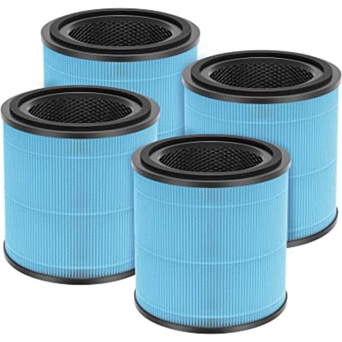 4 Pack AP0601 Filters Compatible with AIRTOK AP0601 Air Purifier 4-IN-1 HEPA Filter for Smoke Dust Odors Pollen Pet Dander Quiet 99.97% Removal to 0.3 Microns for Home Bedroom