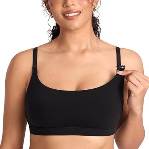 MOMANDA Cotton Nursing Sleep Bras for Breastfeeding Seamless Maternity Bralettes Ultra Soft with Pads