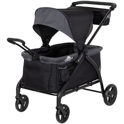 Baby Trend Expedition 2-in-1 Push or Pull Wagon with Canopy, Madrid Black