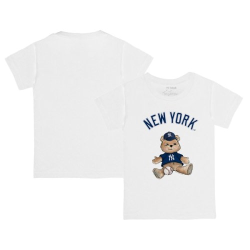 Infant New York Yankees Tiny Turnip White Teddy Boy T-Shirt