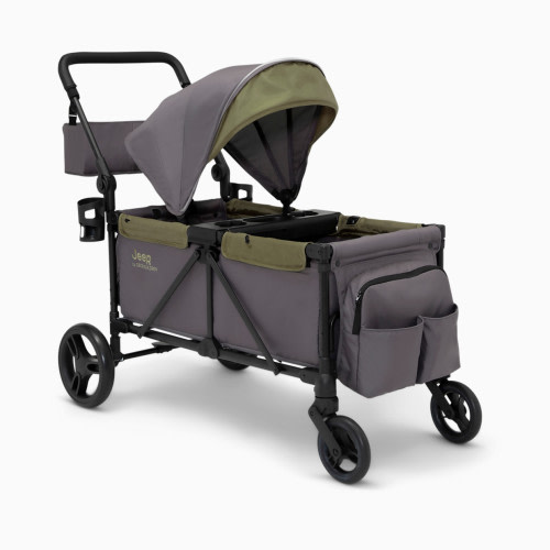 Delta Children Jeep Sport All-Terrain Stroller Wagon - Grey/Olive Green