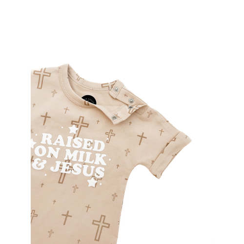 Raised on Milk & Jesus Cross Jumpsuit – OUR HOUSE ABOVE
