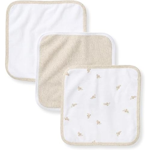 Burt's Bees Baby Infant Washcloths, 100% Organic Cotton, Soft and Super Absorbent Knit Terry & Woven Terry Wash Cloth